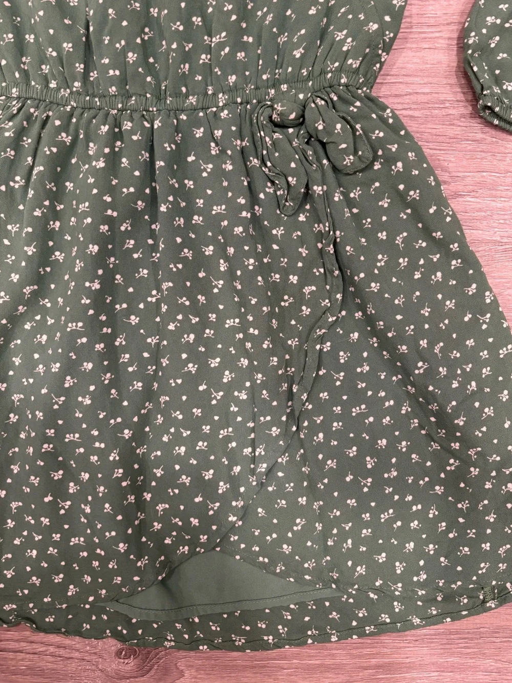 Abercrombie Kids Girls 13/14 Olive Green Long Sleeve Dress Fall Holidays